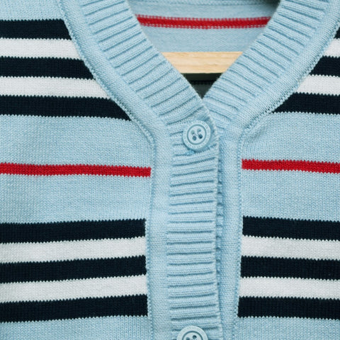 Blue Striped Woollen Sweater