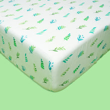 Load image into Gallery viewer, Green Leaves Organic Fitted Cot Sheet
