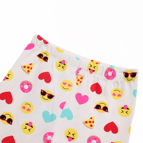 White Smiley Printed Legging
