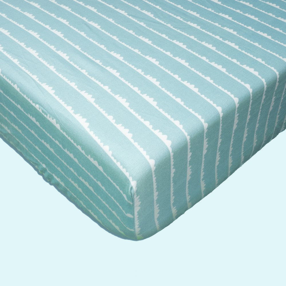 Blue Bumps Organic Fitted Cot Sheet