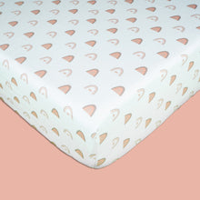 Load image into Gallery viewer, Pink Rainbow Organic Fitted Cot Sheet
