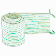 Load image into Gallery viewer, Green Striped Organic Cot Bumper
