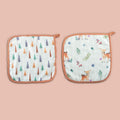 Brown Deer & Trees Organic Washcloth- Set Of 2
