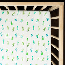 Load image into Gallery viewer, Green Leaves Organic Fitted Cot Sheet
