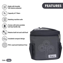 Load image into Gallery viewer, Grey Nom Nom Insulated Lunch Bag
