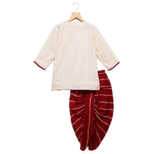 Load image into Gallery viewer, Red Off White Dhoti Kurta Set

