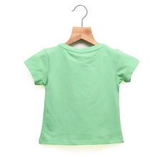 Load image into Gallery viewer, Star Cat Applique Top- Yellow And Mint Green
