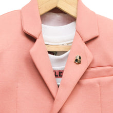 Load image into Gallery viewer, Peach Blazer With White T-Shirt
