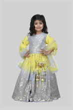 Load image into Gallery viewer, Lavender And Yellow Tie Dye Lehenga Choli With Dupatta
