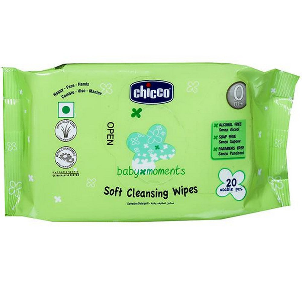 Chicco Baby Moments Wipes 20 Pieces – Greenbell
