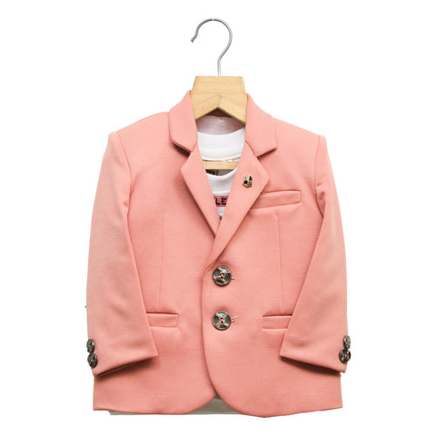 Peach Blazer With White T-Shirt