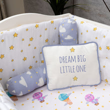 Load image into Gallery viewer, Purple Sky Is The Limit Mini Cot Bedding Set
