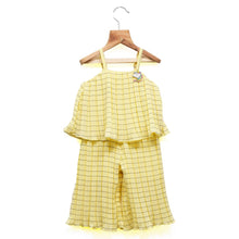 Load image into Gallery viewer, Yellow Striped Cape Style Jumpsuit
