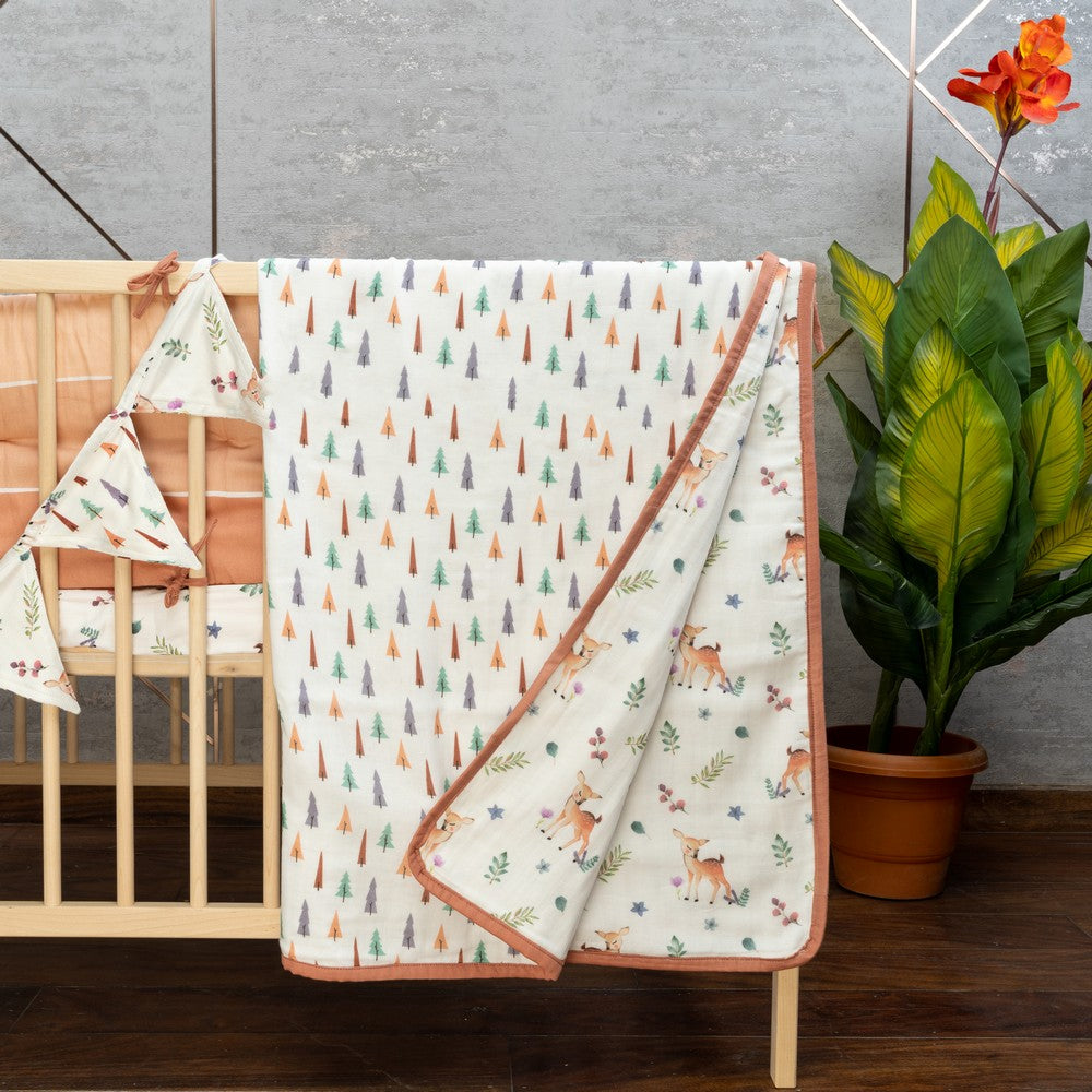 Brown Enchanted Forest Organic Summer Blanket