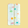 Yellow Speech Bubbles & Heart Organic Muslin Swaddles- Set Of 2