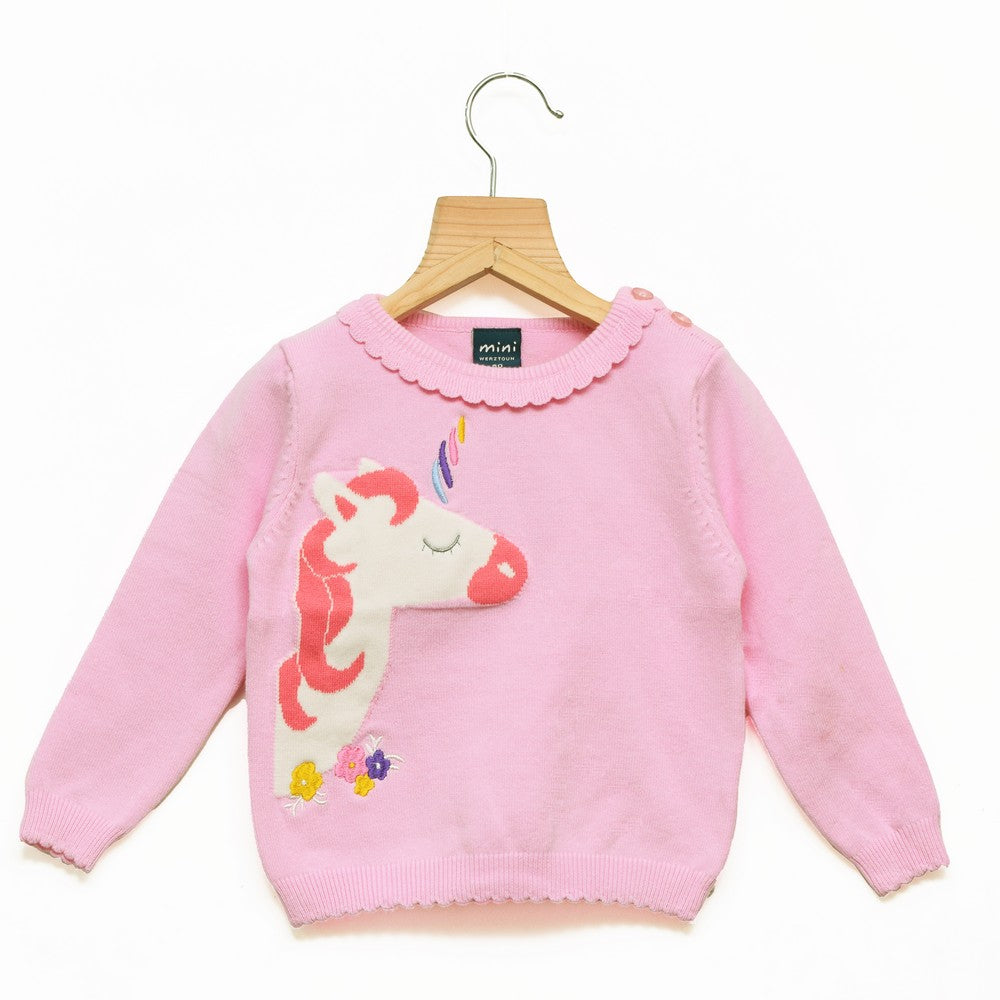 Pastel Pink Unicorn Woollen Sweater