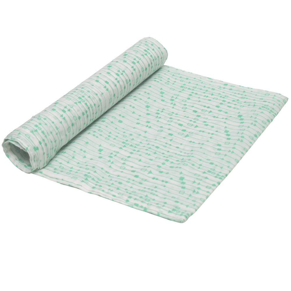 Green Striped Cotton Swaddles