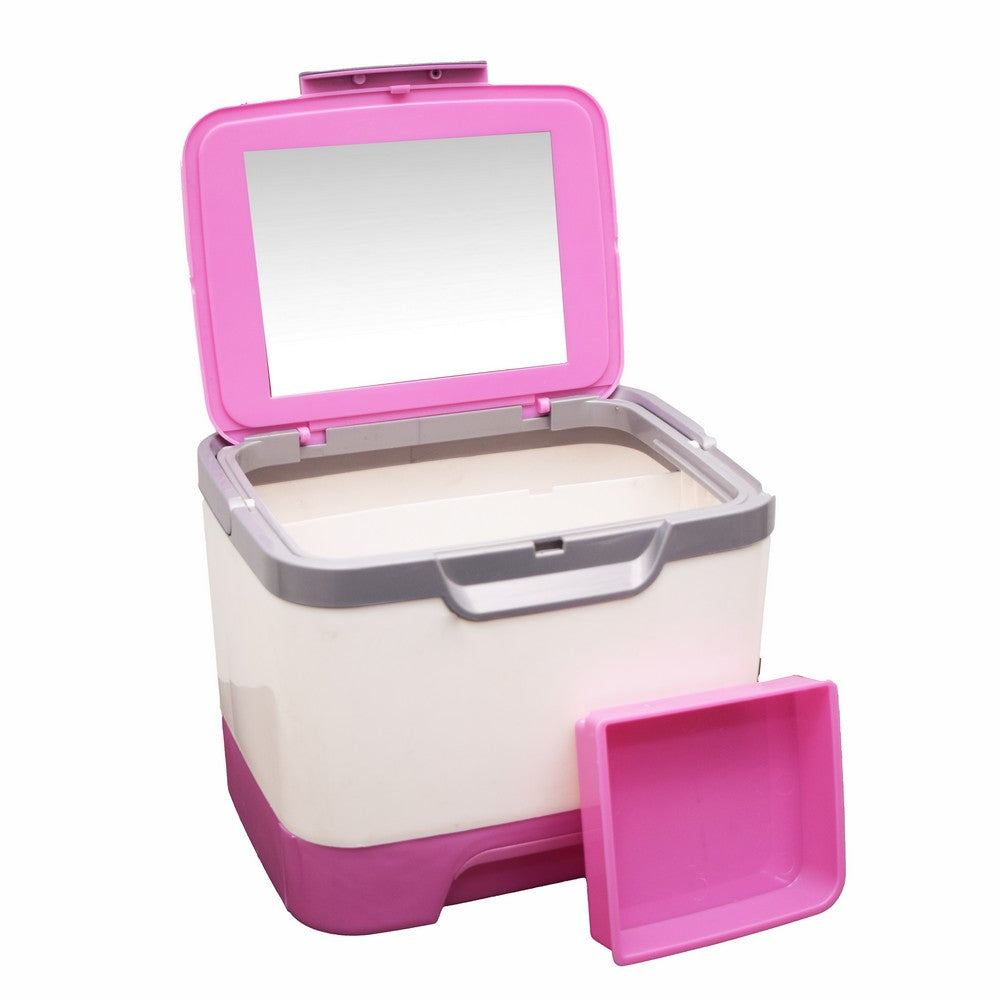 Pink Medical First Aid Box With Handle