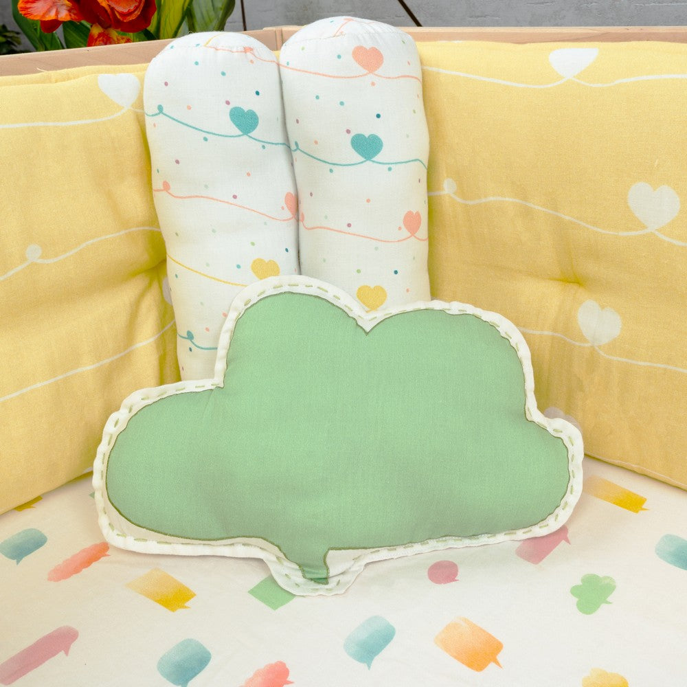 Green Speech Bubble Organic Throw Cushion
