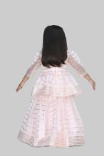Load image into Gallery viewer, Baby Pink Organza Lace Work Peplum Top With Ghagra And Dupatta
