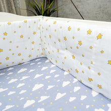 Load image into Gallery viewer, White Stars Organic Cot Bumper
