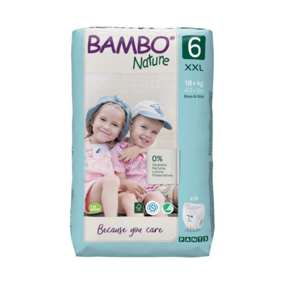 Size 6 Bambo Nature Pant Style Diapers - 18 Pants (18+kg)