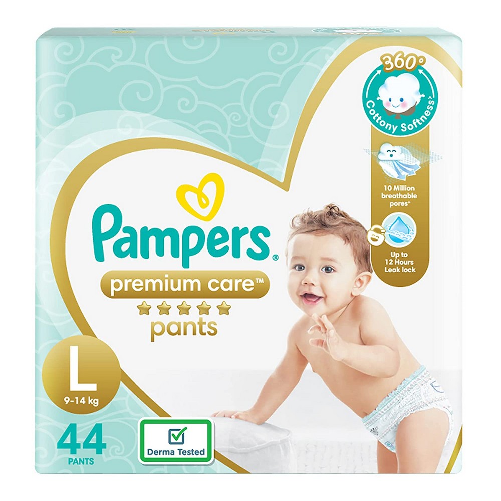 Large Pampers Premium Care Pant Style Diapers - 44 pc