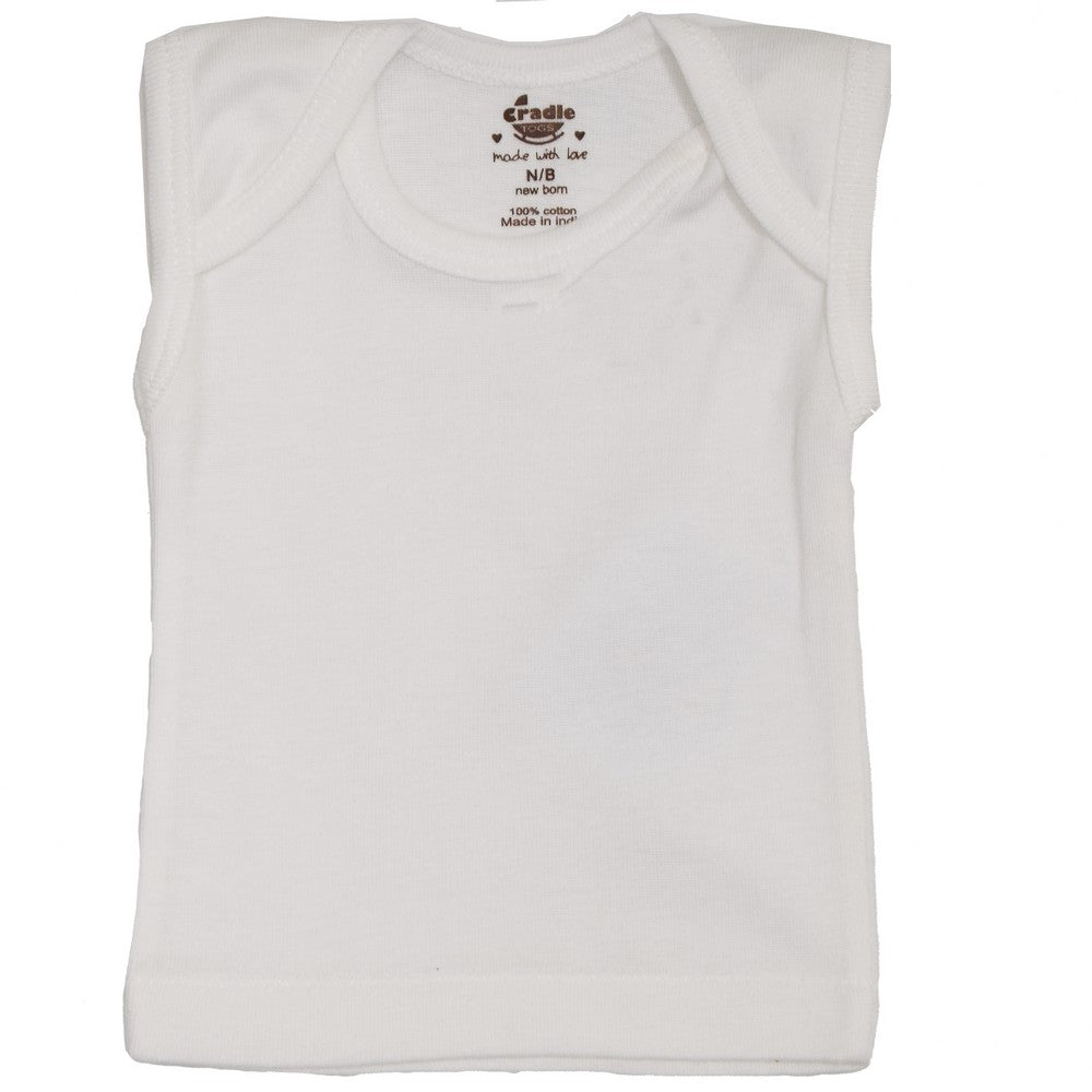 White Envelope Neck With Sleeveless Jabla