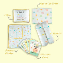 Load image into Gallery viewer, Yellow Lost In Thoughts Mini Cot Bedding Set
