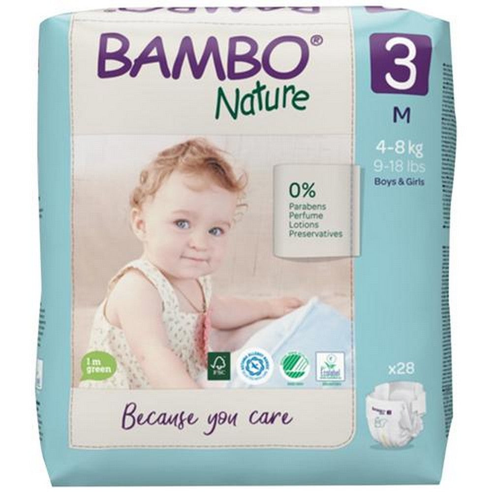 Size 3 Bambo Nature Diaper - 28 Pieces (4-8 kg)