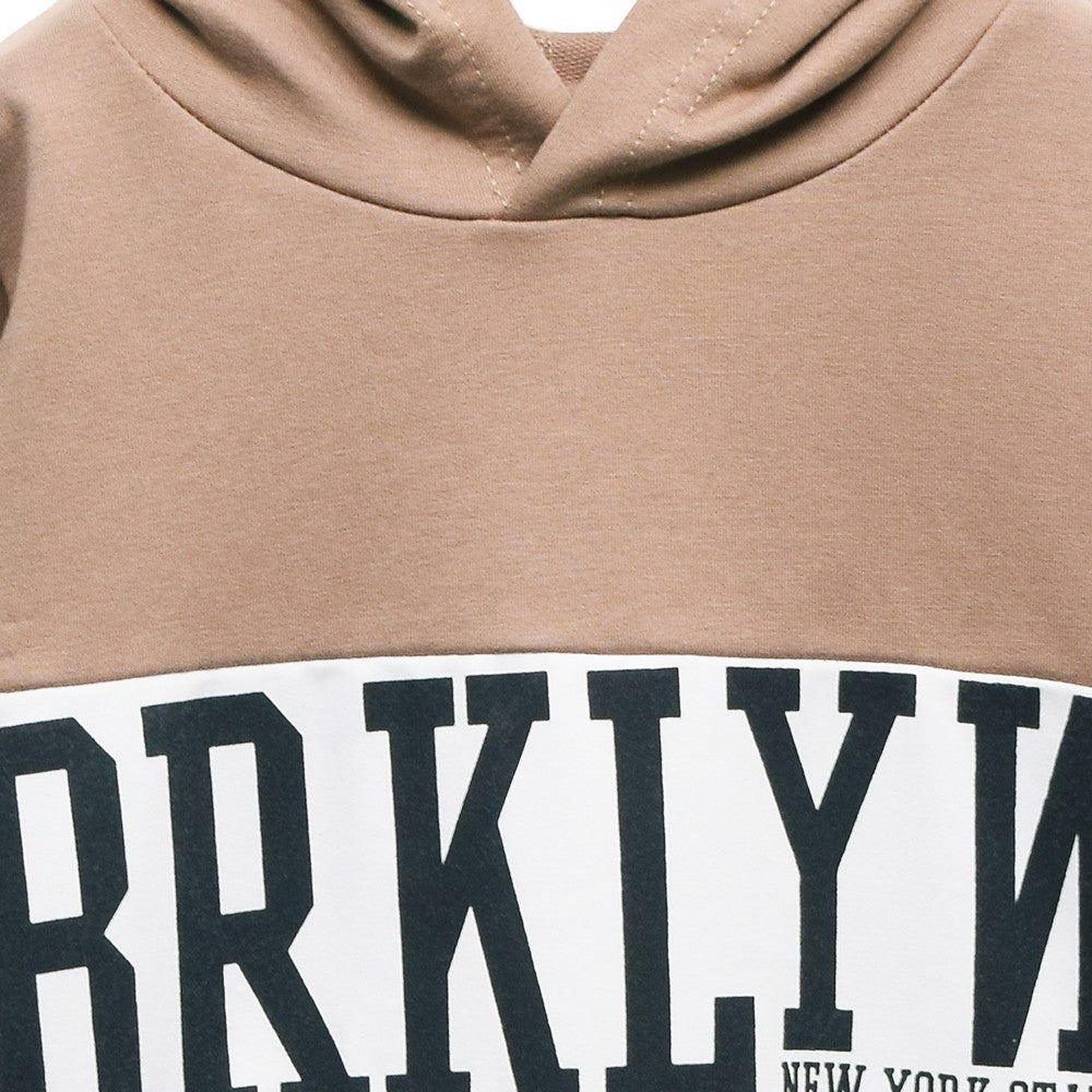 Text Printed Hooded Sweatshirt