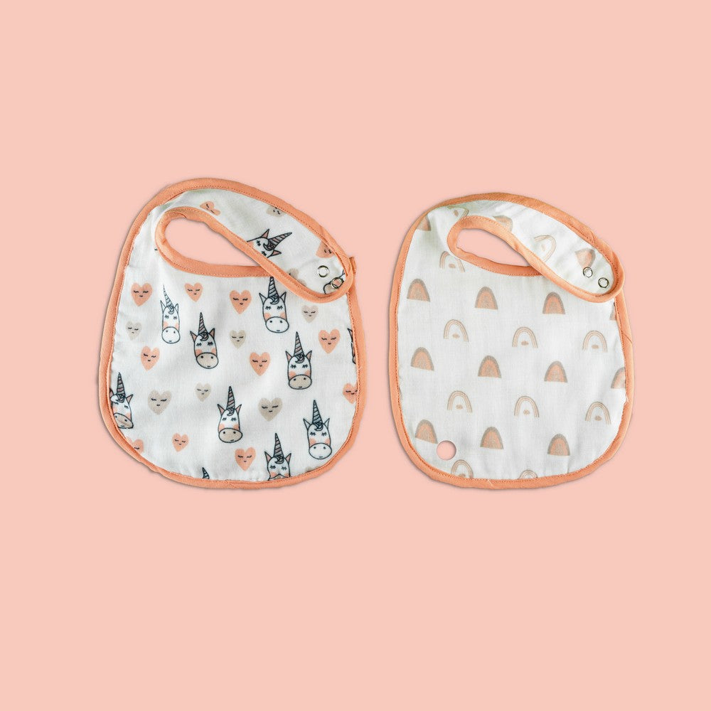 Pink  All Things Magical Organic Classic Bibs- Set Of 2