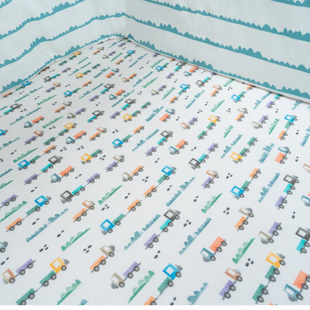 Blue Trucks Organic Fitted Cot Sheet