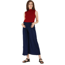 Load image into Gallery viewer, Navy Comfy Maternity Palazzo
