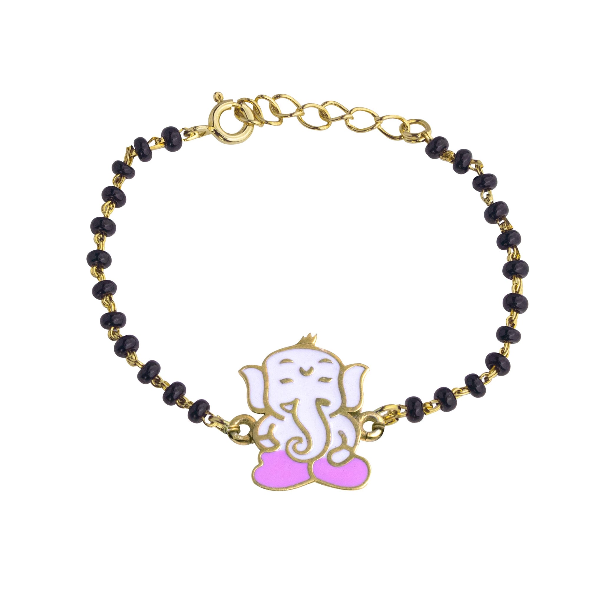 22ct Yellow Gold Baby Bracelet Black & Gold Beads Maniya / Manka / Nazariya  - Etsy Israel