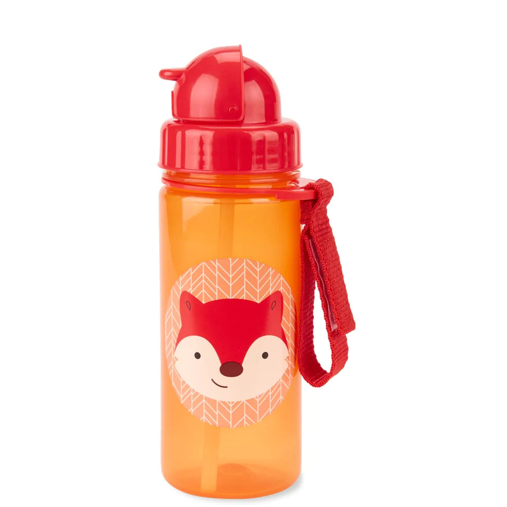 Red Fox Printed Zoo Straw Bottle
