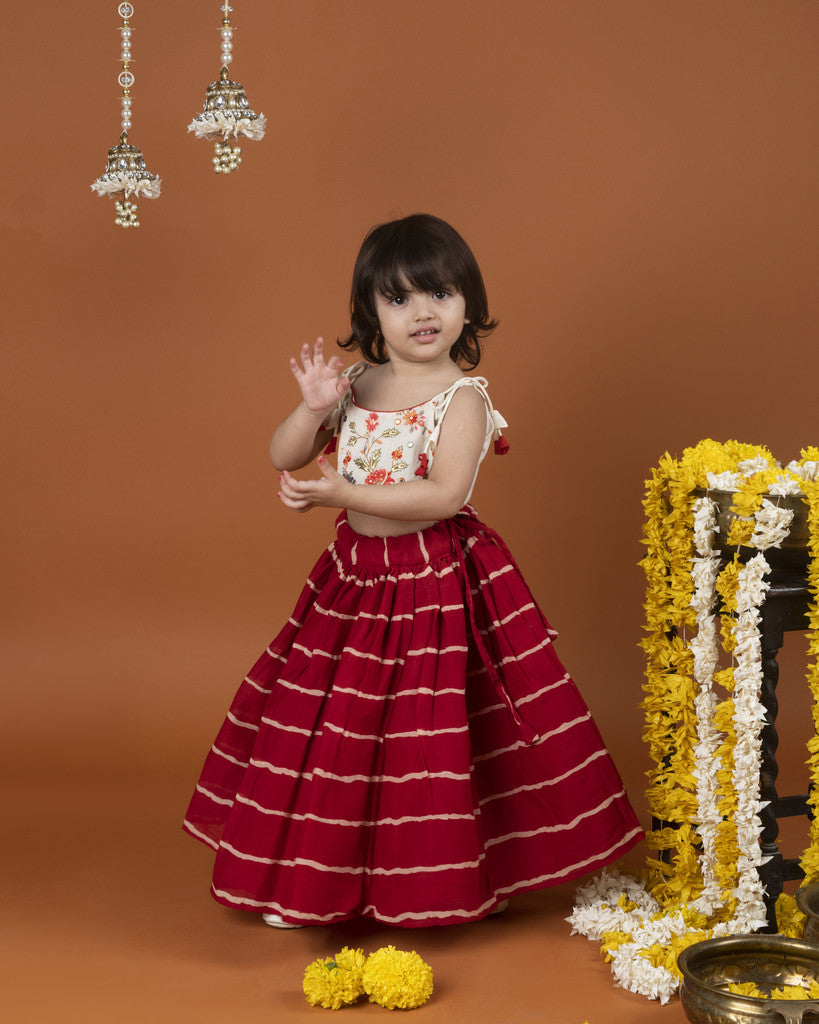 Abhla  Floral Top with Ghagra