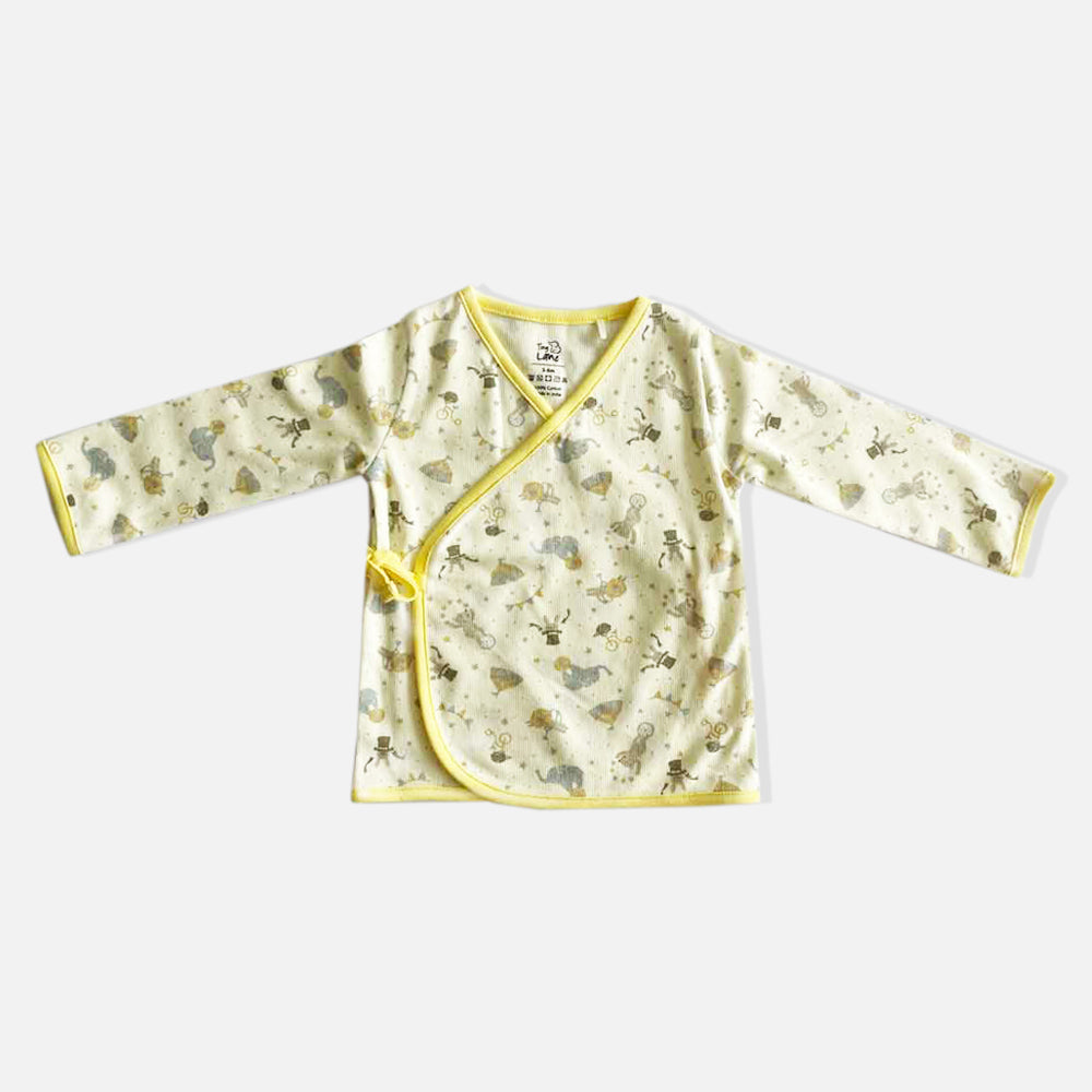 Jungle Circus Theme Cotton Full Sleeves Jabla With Lemon Yellow Pant