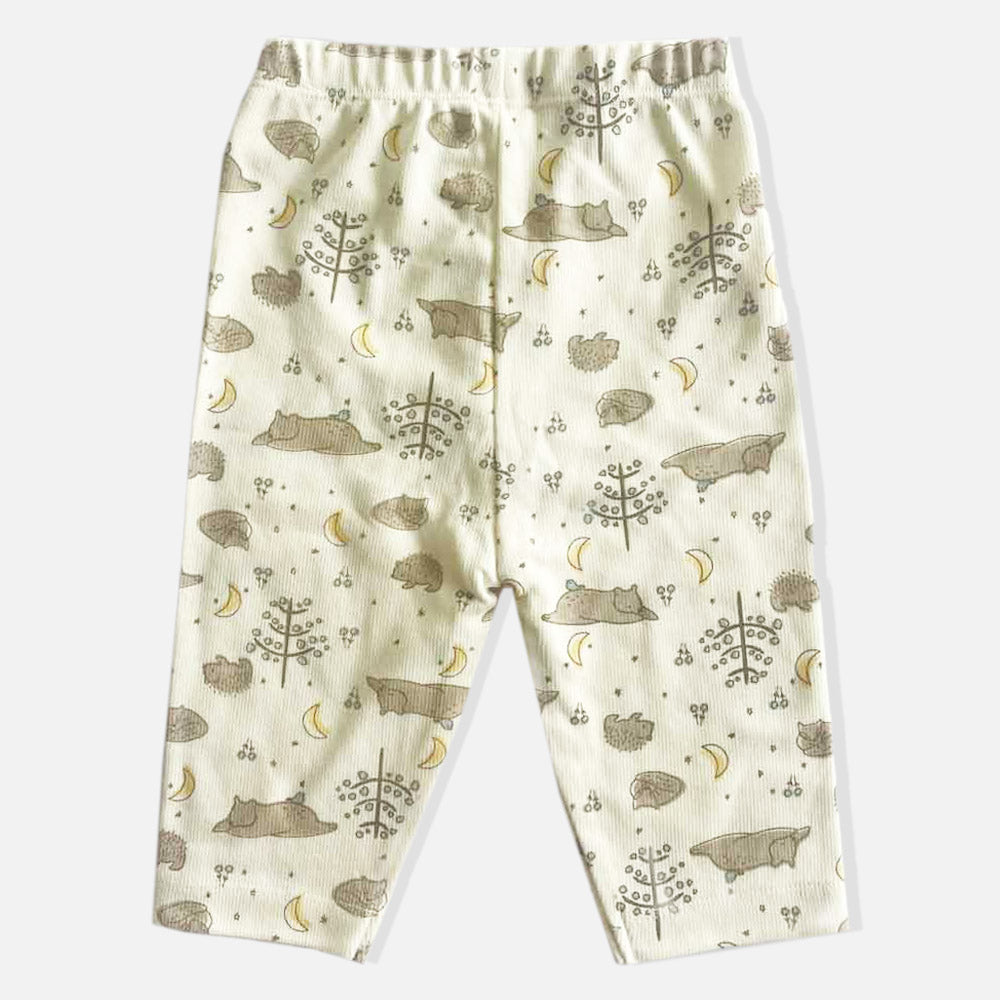 Mint Green Full Sleeves Jhabla With Cat Theme Pant Night Sets