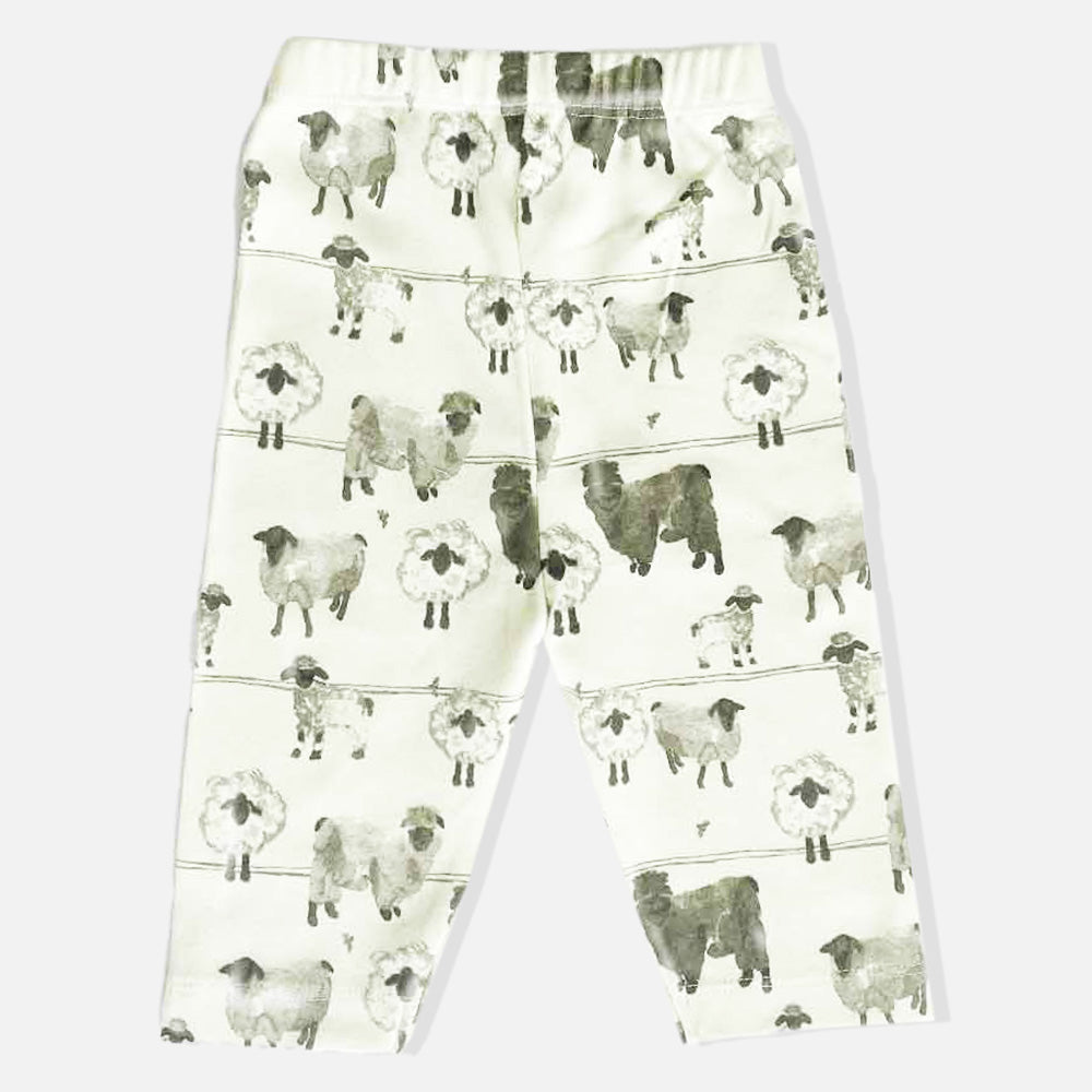 Lil Sheep Theme Cotton Full Sleeves Jabla With Pant