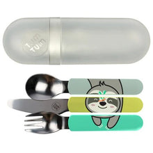 Load image into Gallery viewer, Green Bear Fork, Kinfe &amp; Spoon With Case Cutlery Set
