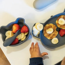 Load image into Gallery viewer, Grey Bear Baby &amp; Toddler Stay Put Suction Bowl with Lid &amp; Spoon
