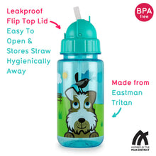 Load image into Gallery viewer, Green Dog Printed Flip Top Water Bottle
