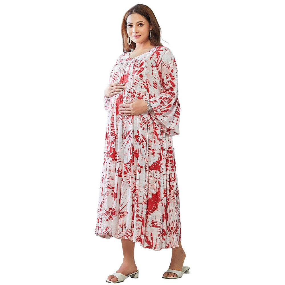Tie And Dye Maternity Rayon Gown