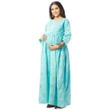Load image into Gallery viewer, Sea Green Floral Maternity Dress

