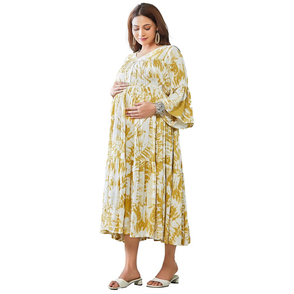 Tie And Dye Maternity Rayon Gown