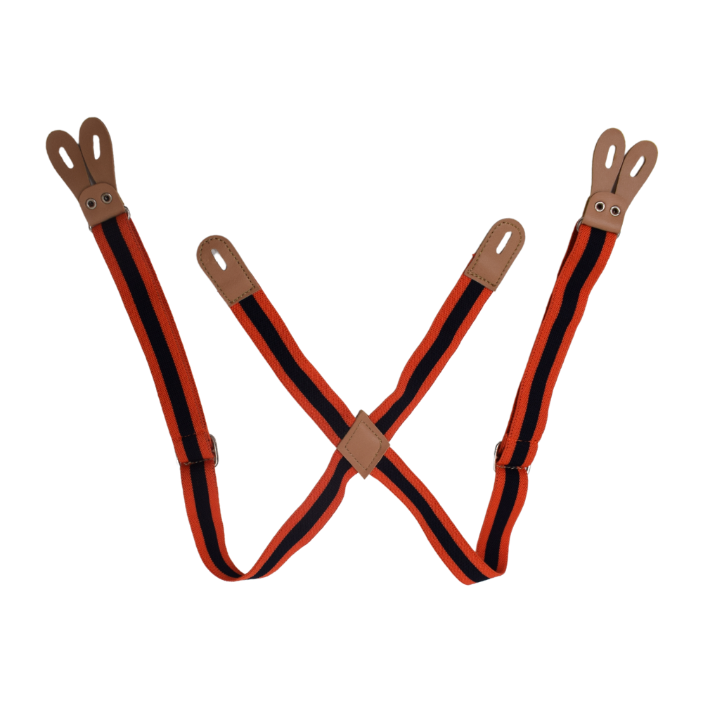 Orange And Navy Solid Suspenders