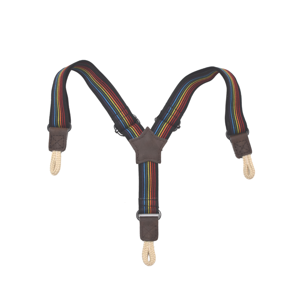 Rainbow Striped Solid Suspenders