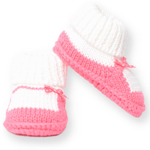 Pink Crochet Sock Style Bootie