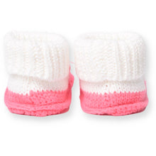 Load image into Gallery viewer, Pink Crochet Sock Style Bootie
